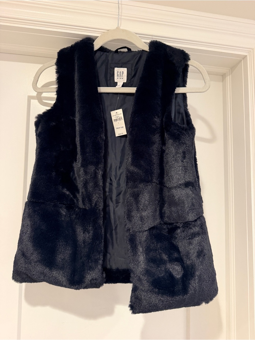 GAP navy Faux Fur Girls Vest